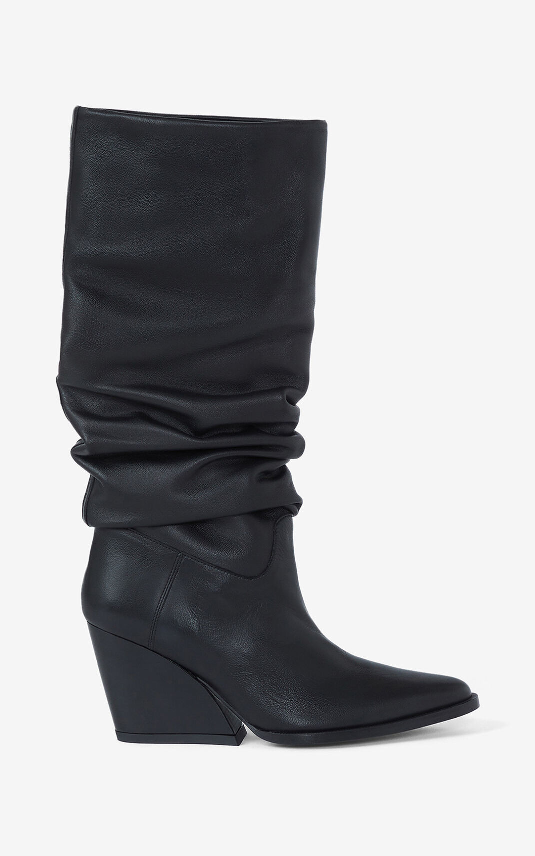 Botas Kenzo Billow Altas heeled Couro Feminino - Pretas | 716DJAWNO